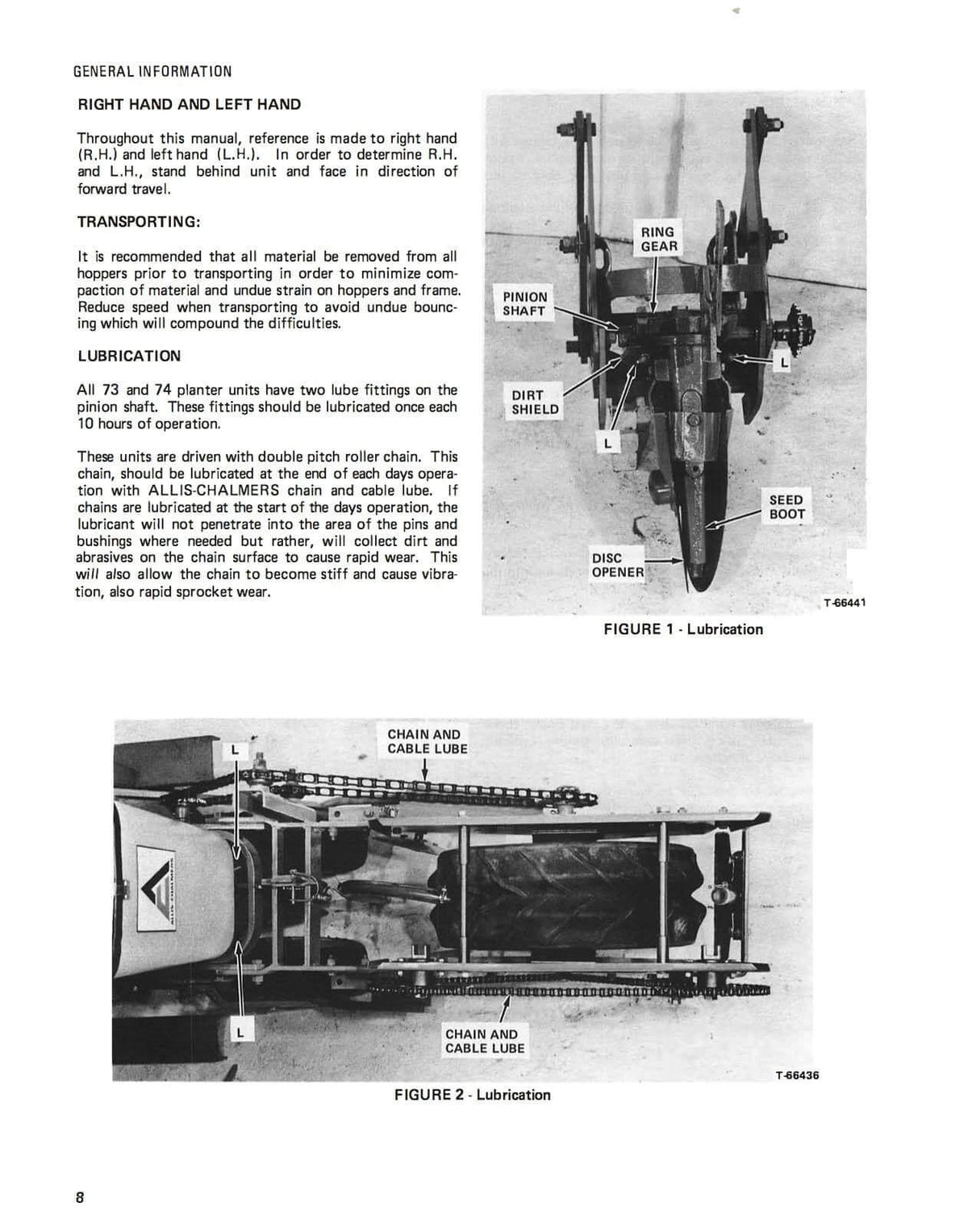 Allis-Chalmers 73 and 74 Series Planting Units Operator's Manual