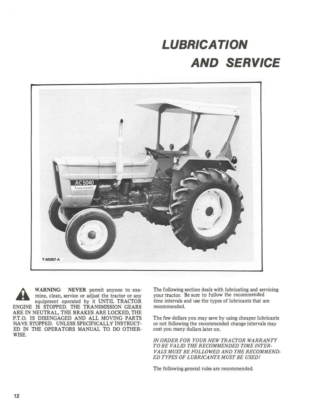 Allis-Chalmers 5040 Diesel Tractor Operator's Manual
