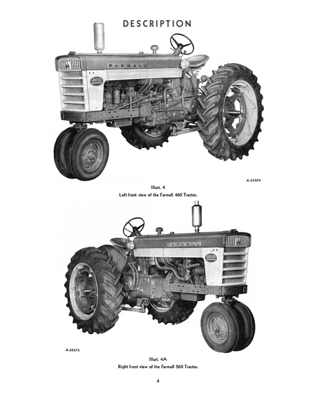 McCormick Farmall 460, 560, and International 560 Tractors - Operator's Manual - Ag Manuals - A Provider of Digital Farm Manuals - 2