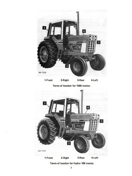 INTERNATIONAL 886, 986, 1086, 1486, 1586, and HYDRO 186 TRACTORS - Operator's Manual - Ag Manuals - A Provider of Digital Farm Manuals - 2