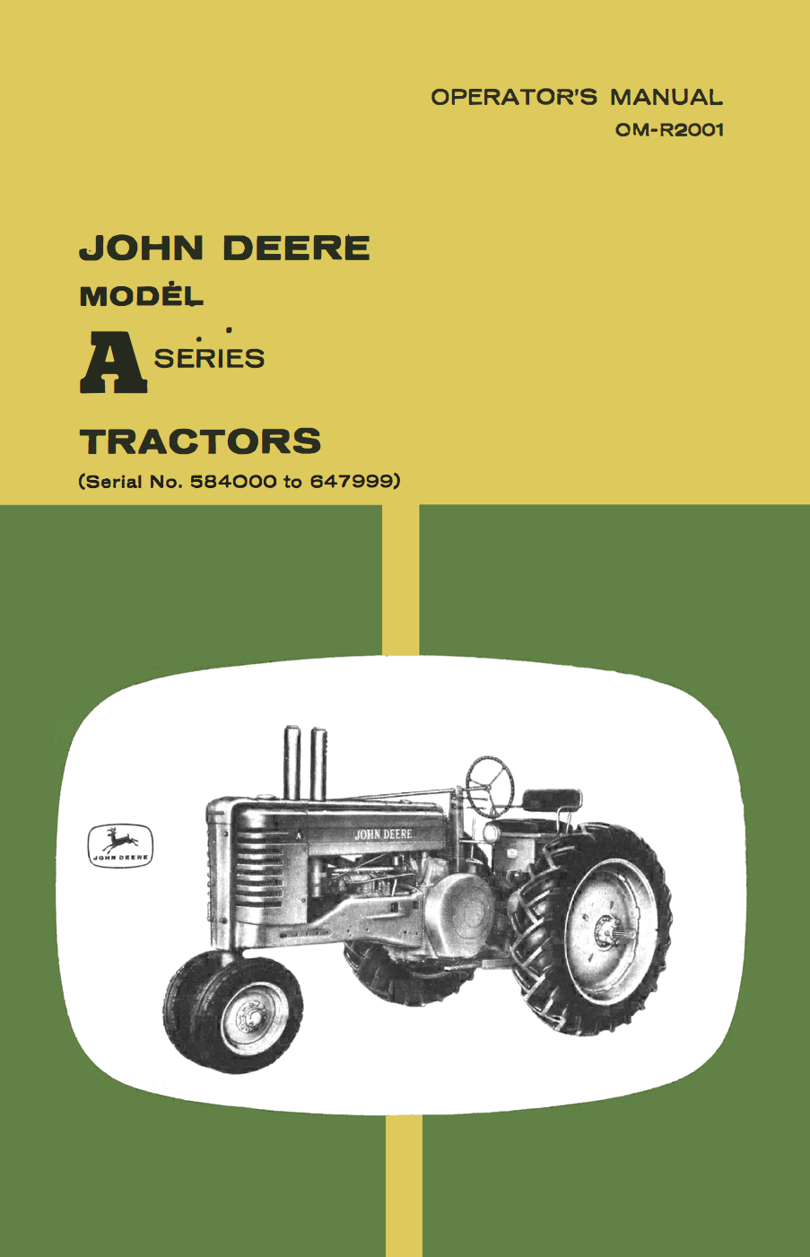 John Deere Model A Series Tractors - Operator's Manual - Ag Manuals - A Provider of Digital Farm Manuals - 1