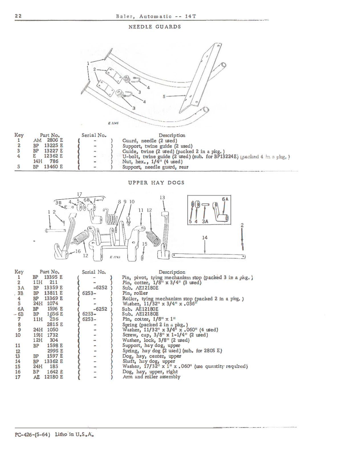 John Deere No. 14T Automatic Pickup Baler - Parts Catalog - Ag Manuals - A Provider of Digital Farm Manuals - 2