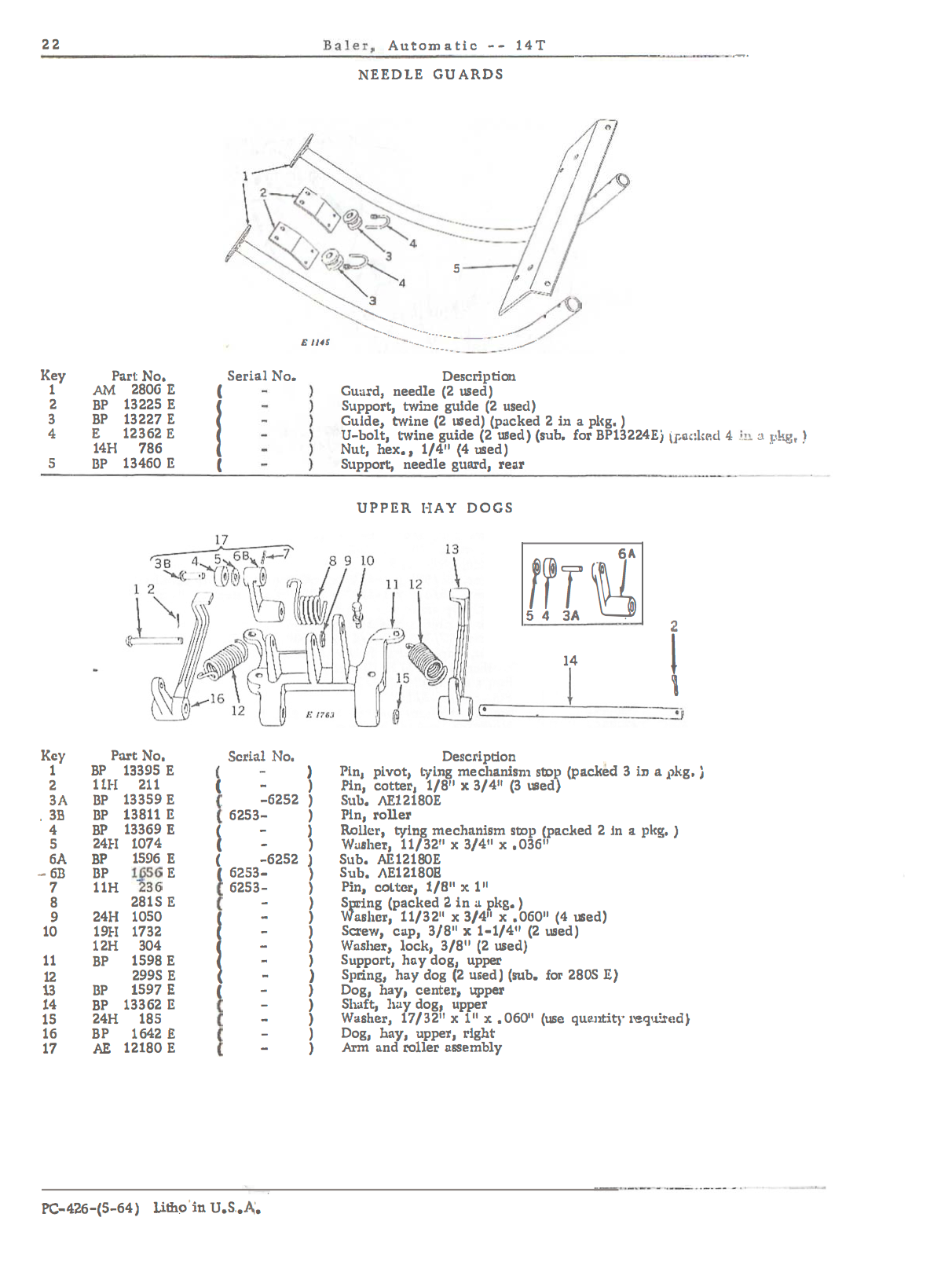 John Deere No. 14T Automatic Pickup Baler - Parts Catalog - Ag Manuals - A Provider of Digital Farm Manuals - 2