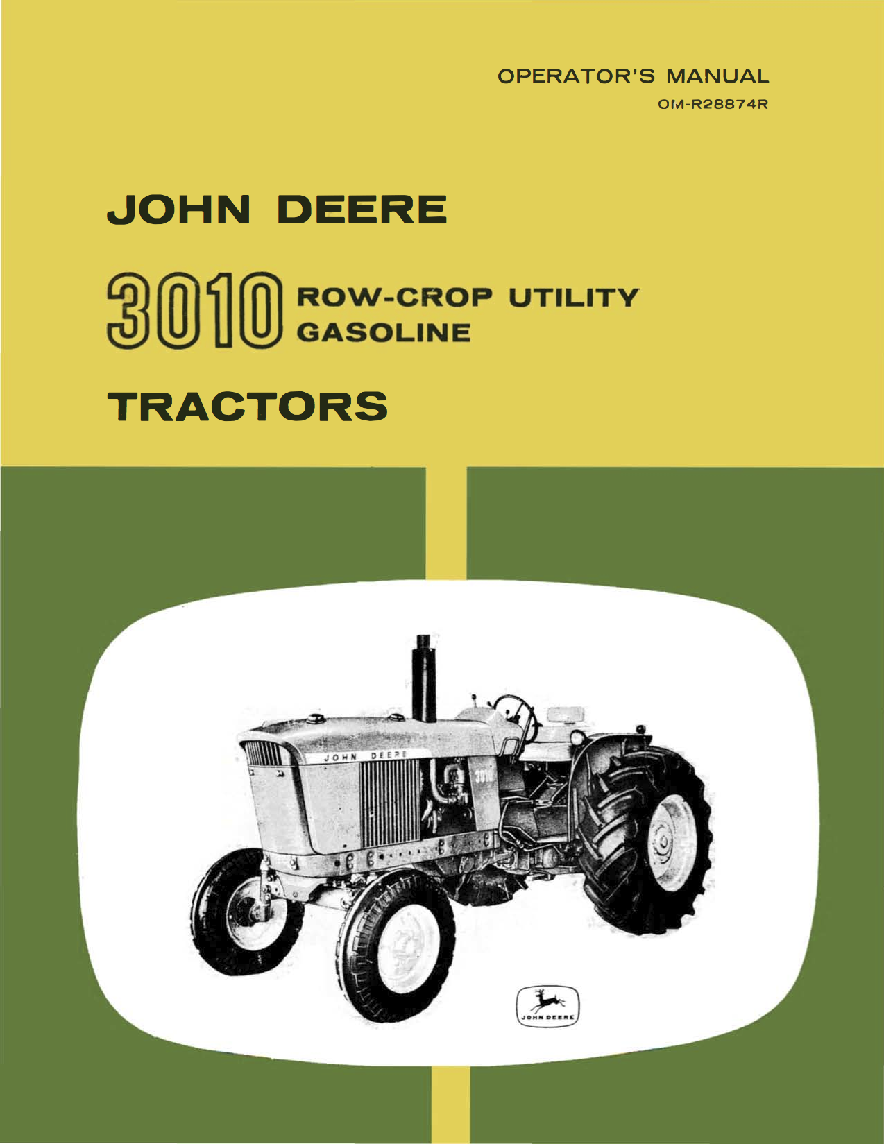 John Deere 3010 Row-Crop Utility Gasoline Tractors - Operator's Manual - Ag Manuals - A Provider of Digital Farm Manuals - 1