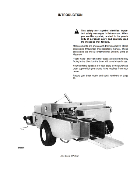 John Deere 467 Balers - Operator's Manual - Ag Manuals - A Provider of Digital Farm Manuals - 2