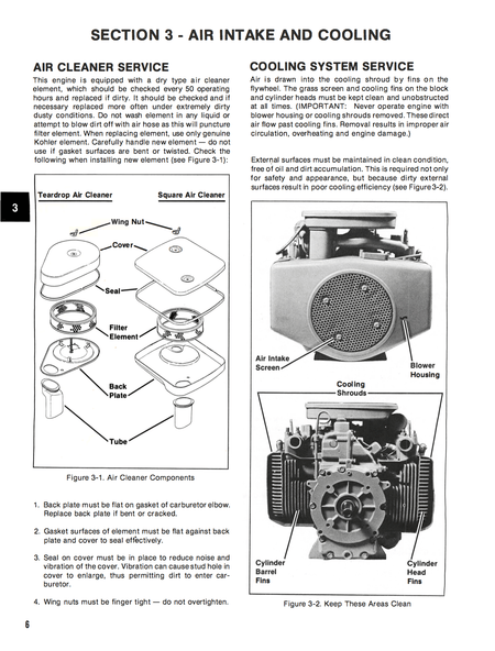 Kohler Engines 4 Cycle 17hp Twin Cylinder Model KT17 Service Manual
