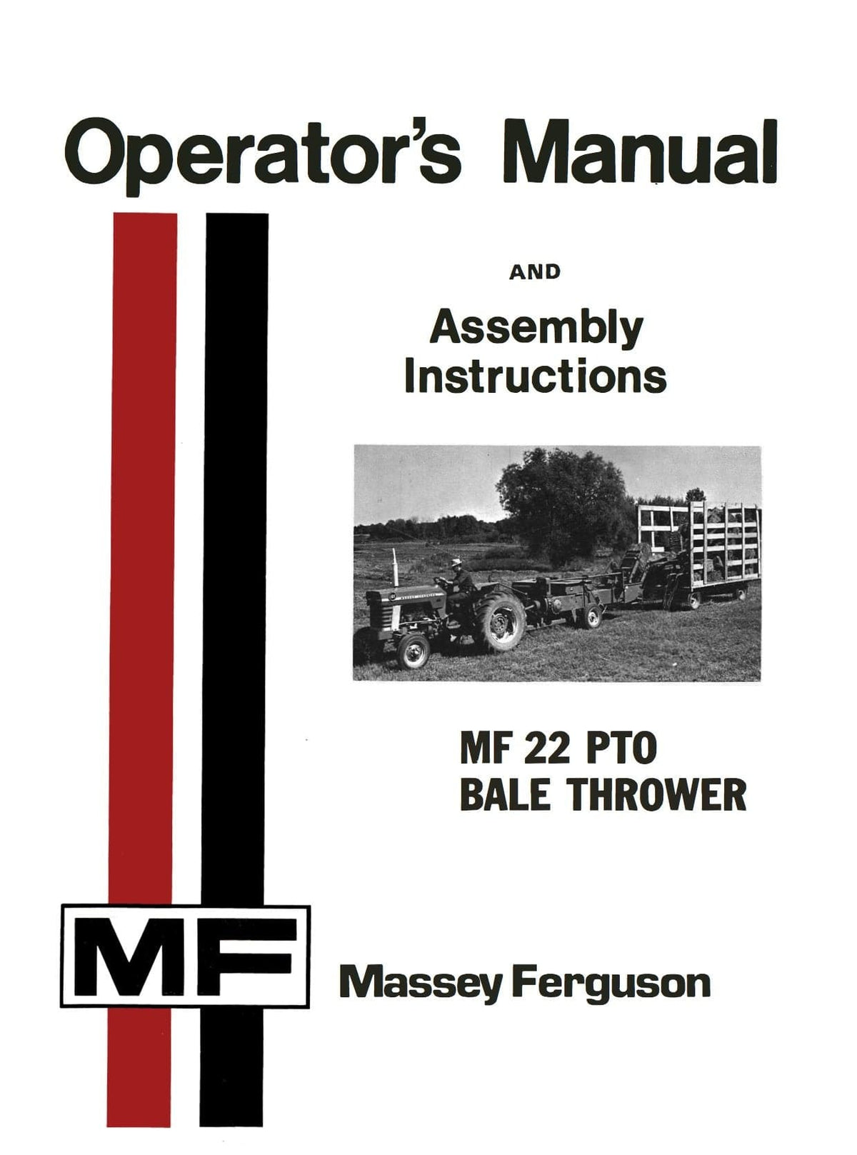 Massey Ferguson MF 22 PTO Bale Thrower - Operator's Manual and Assembly Instructions - Ag Manuals - A Provider of Digital Farm Manuals - 1