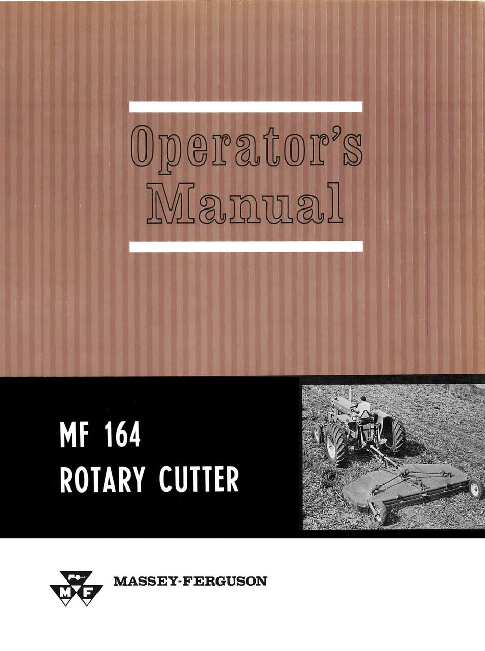 Massey Ferguson MF 164 Rotary Cutter - Operator's Manual - Ag Manuals - A Provider of Digital Farm Manuals - 1