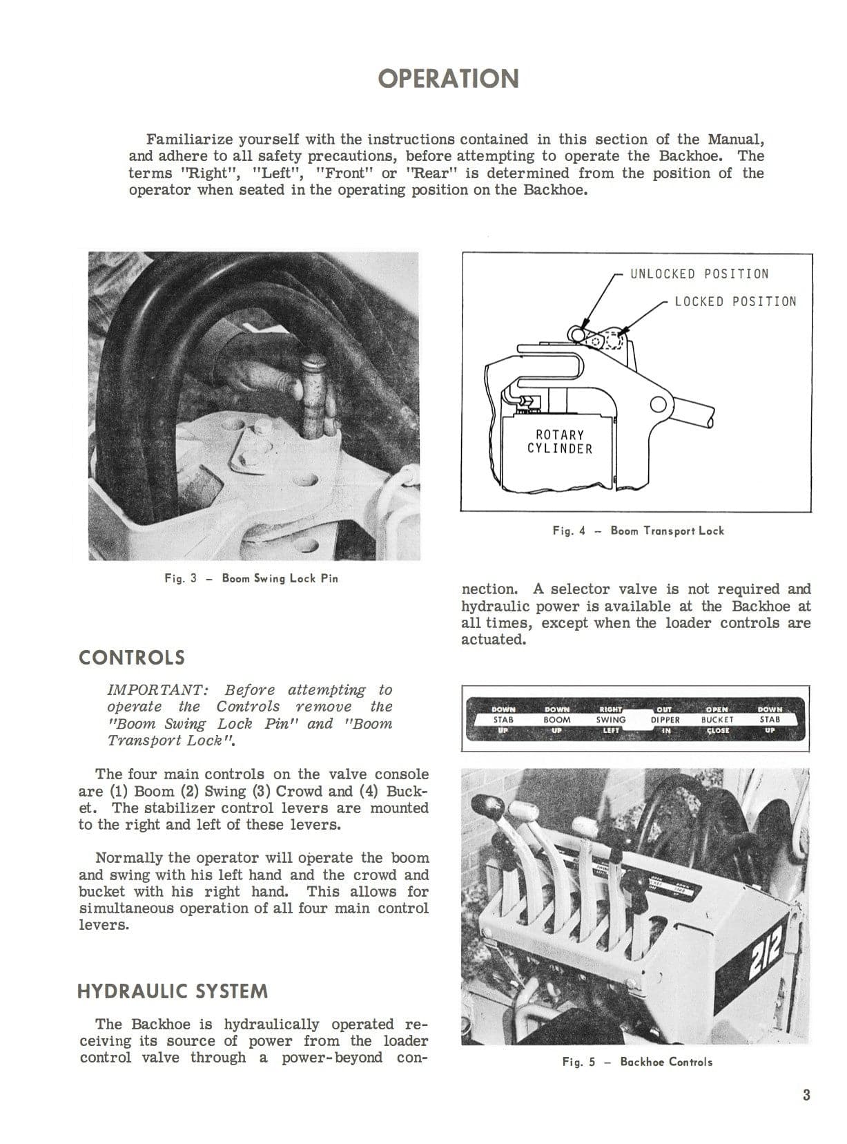 Massey Ferguson Industrial MF 212 Backhoe Operator's Manual