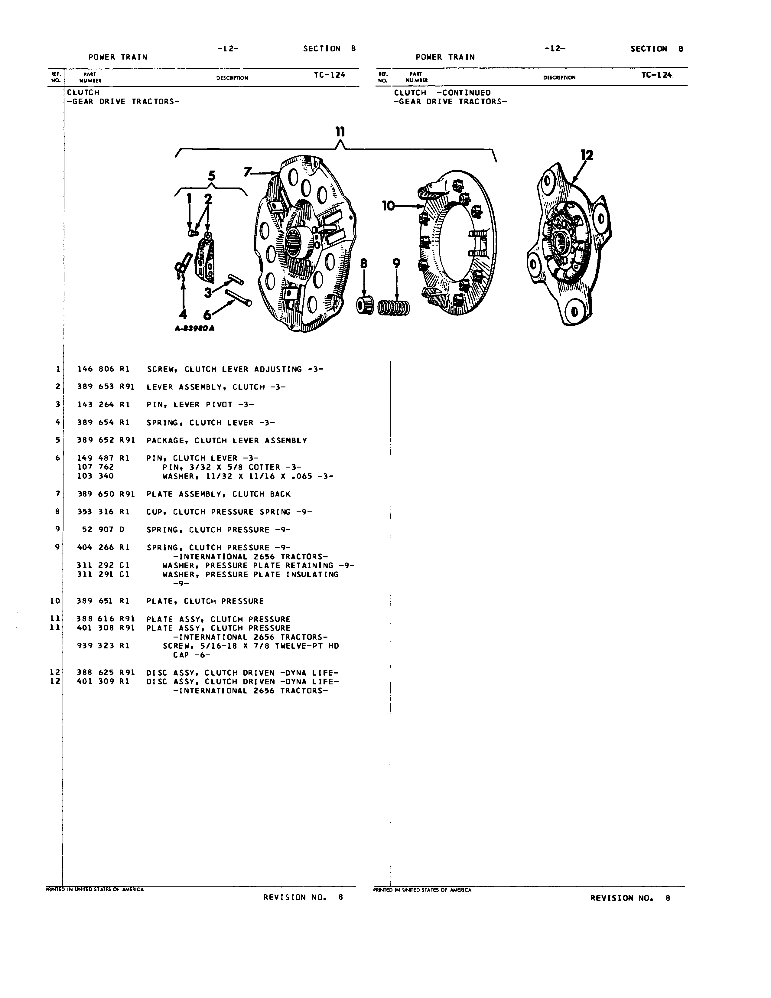 International Harvester 656 and 2656 Tractors Parts Catalog Ag