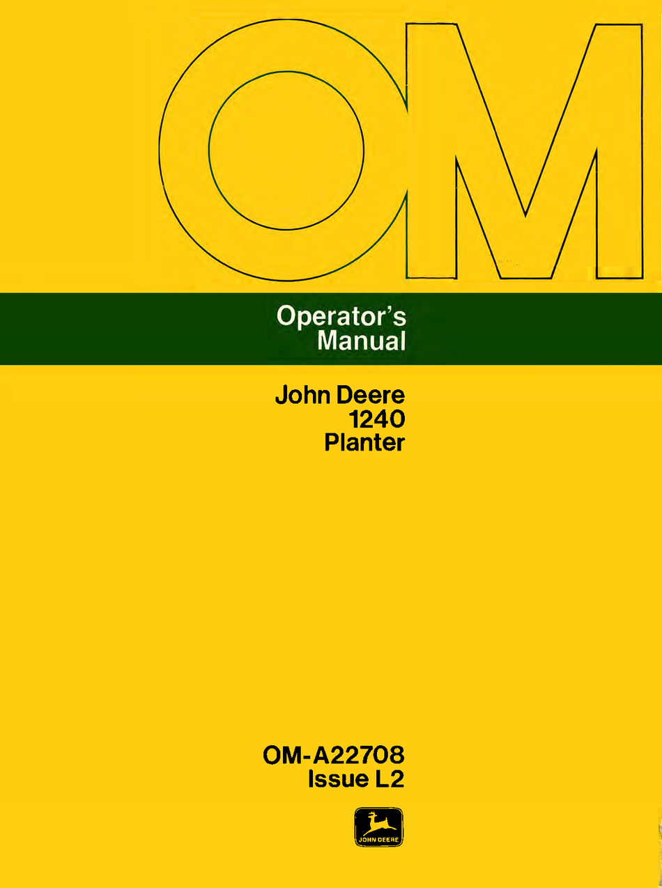 John Deere 1240 Planters Operator's Manual / Owner's Manual