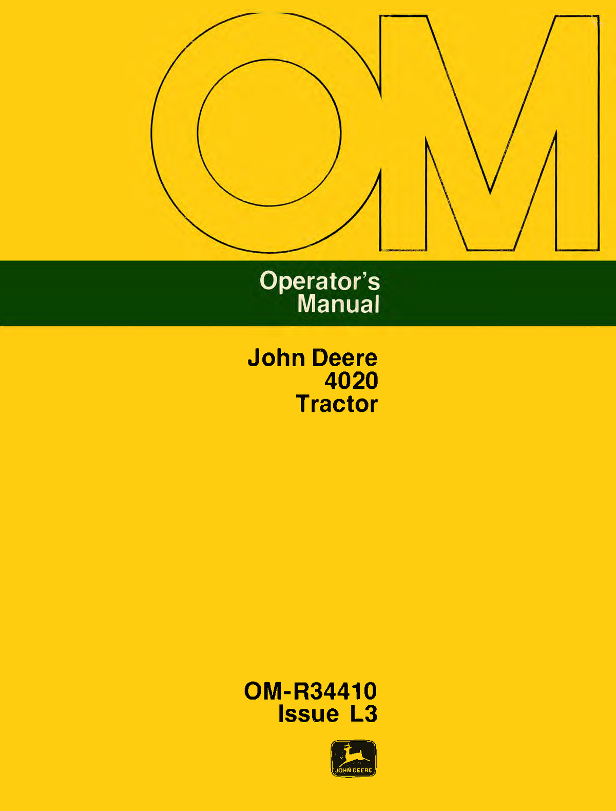 John Deere 4020 Tractor Operator's Manual / Owner's Manual