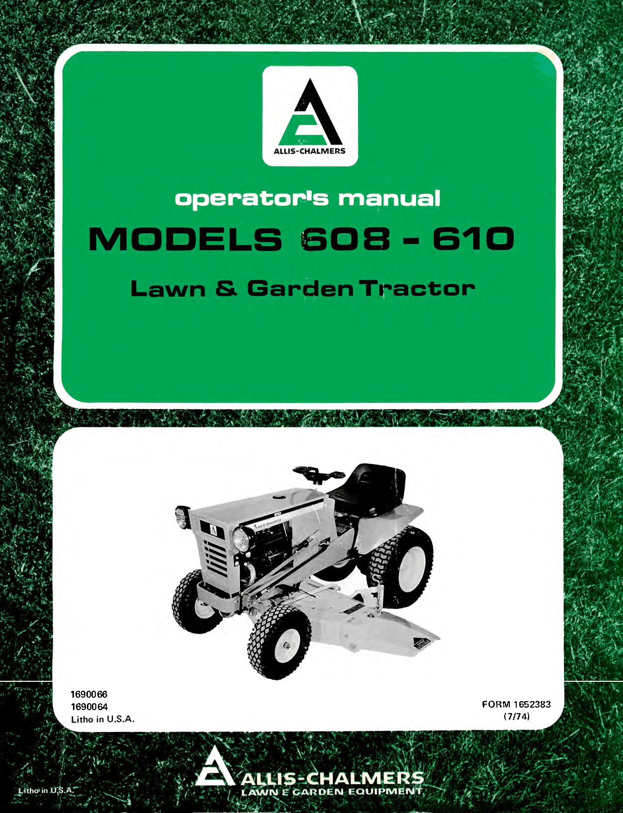 thumbnail image 2 of Allis Chalmers 190 190XT Series III Tractor Service & Operators Manual Set – 941 Pages 2 of 5