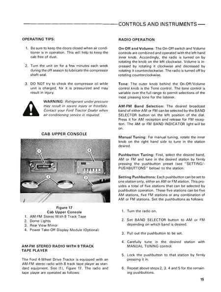 Ford FW-20, FW-30, FW-40, FW-60 Tractors Operator's Manual