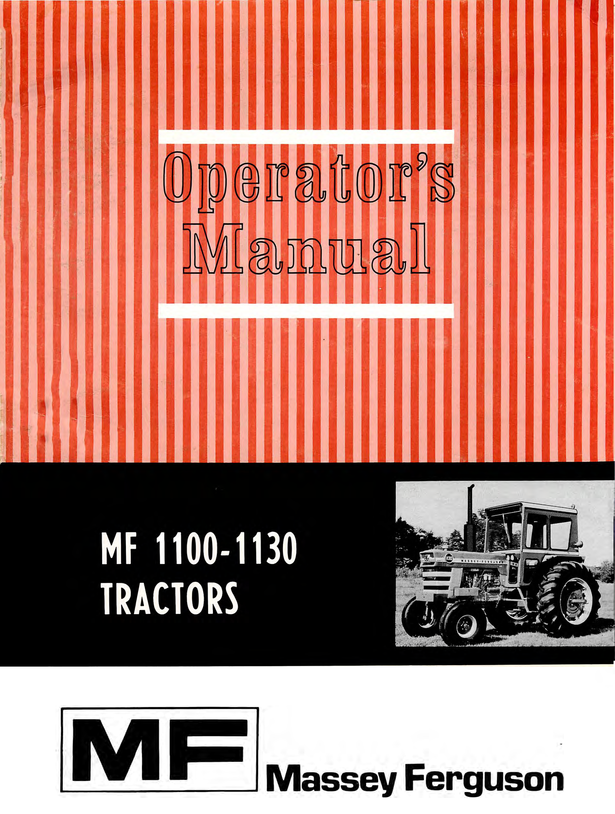 Massey Ferguson MF 1100 - 1130 Tractor Operator's Manual