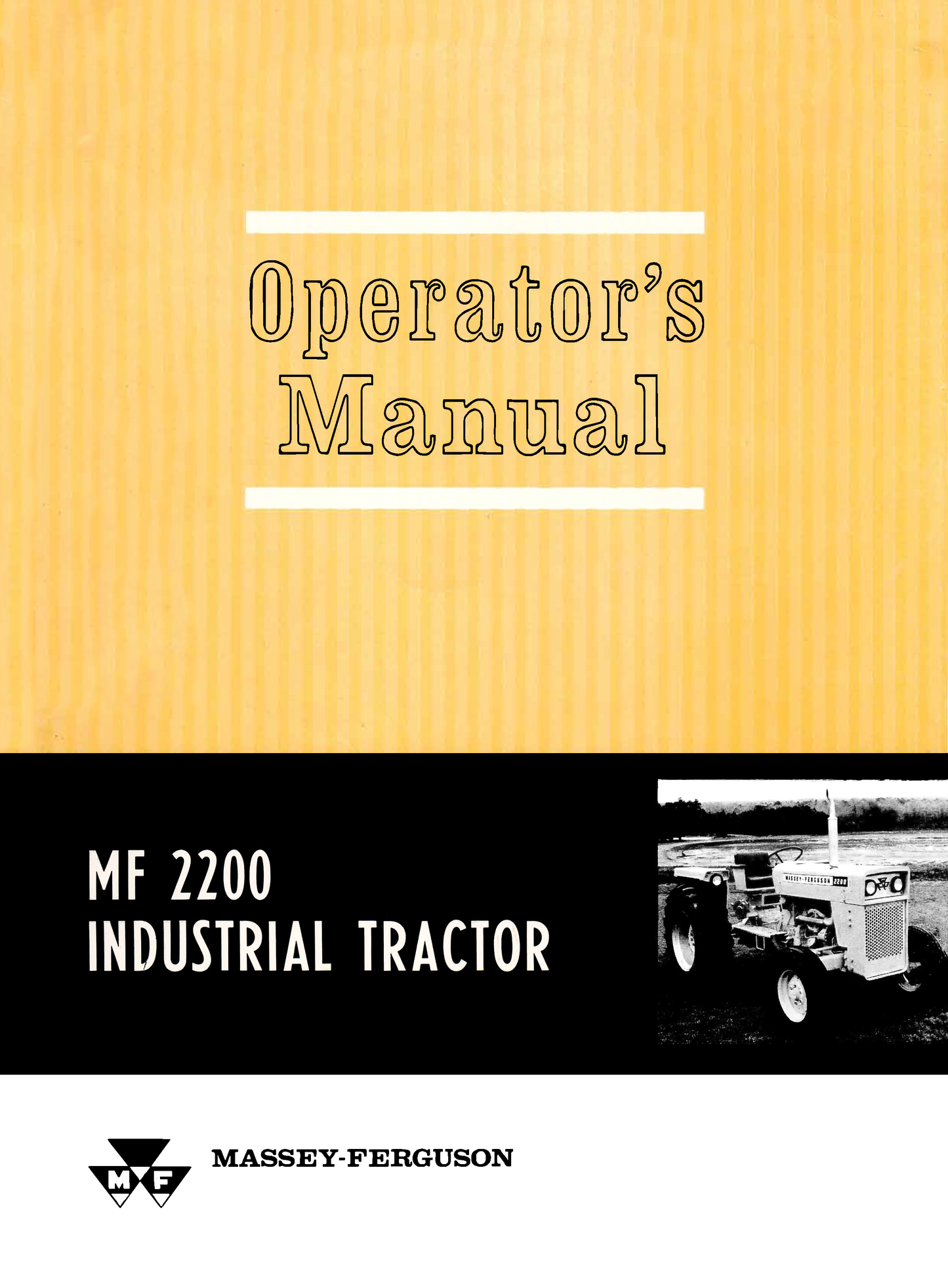 Massey Ferguson MF 2200 Industrial Tractor Operator's Manual – Ag ...